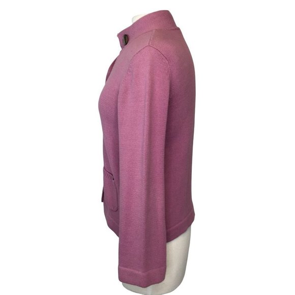 J Jill Cardigan Sweater Jacket Size XS Button-Up Orchid Lavender Pockets Collar - Picture 3 of 9